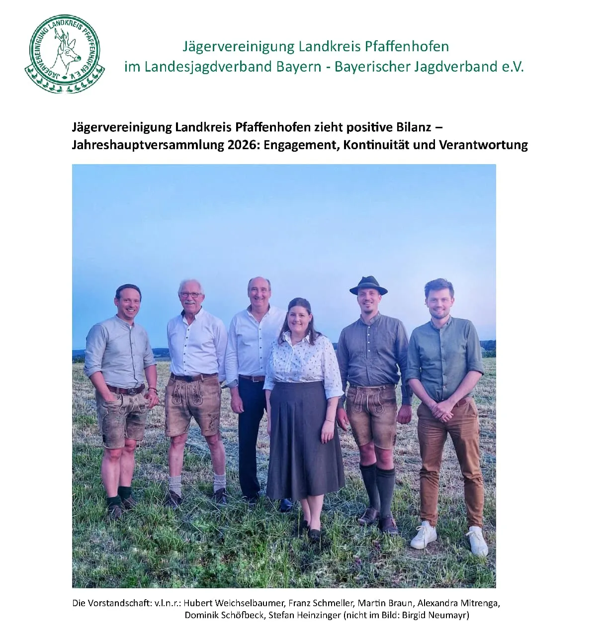 Jahreshauptversammlung 2026