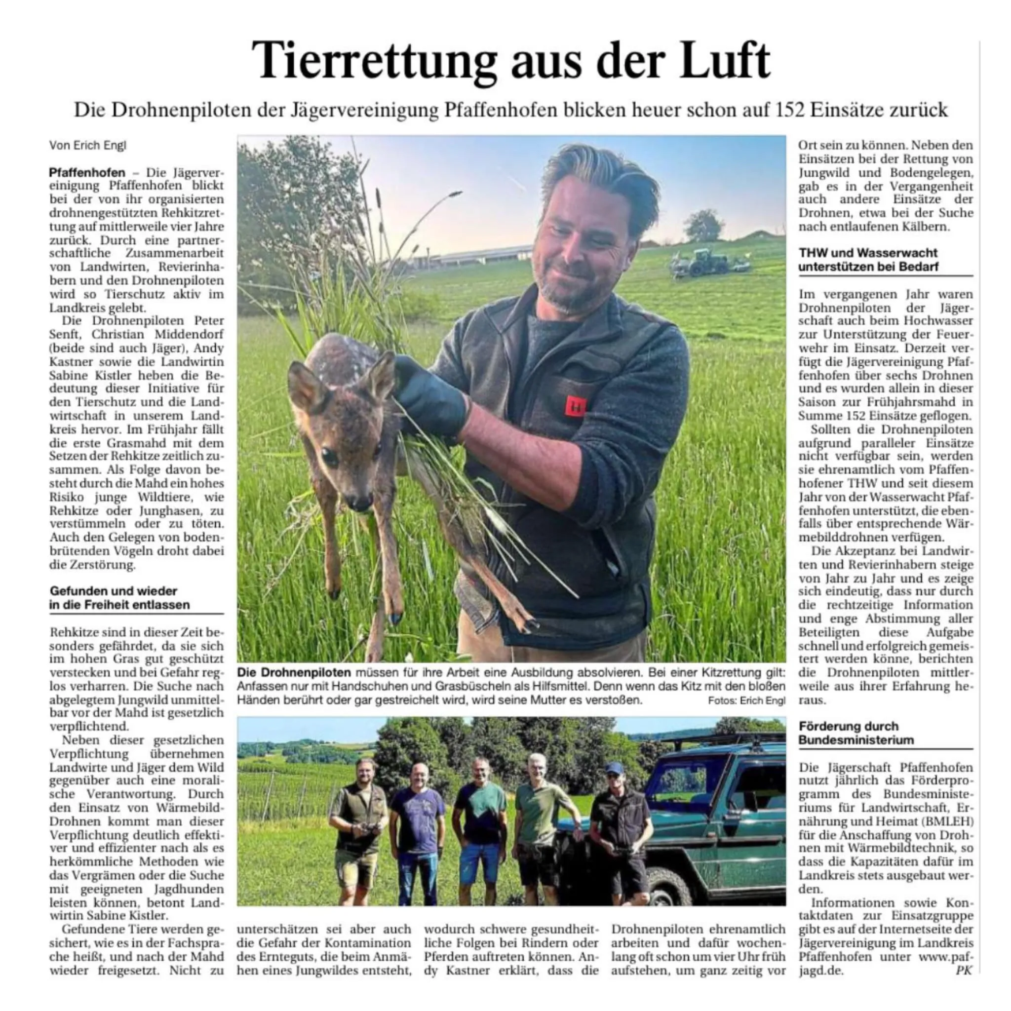Tierrettung aus der Luft